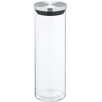 BARATTOLO DA CUCINA IN VETRO 1650ML CON COPERCHIO IN ACCIAIO INOSSIDABILE. _°VETRO BOROSILICATO 10X30CM CU82481