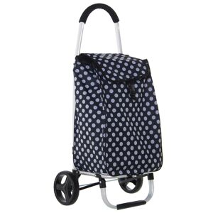 PANIER ALUMINIUM NOIR/POTS BLANCS POLYESTER _ PANIER:46X36X98, SAC:36X26X57 CU82661