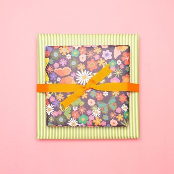 Papier cadeau de Pâques papillons sur une prairie fleurie, 67x48cm, papier recyclé 5