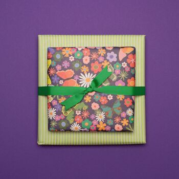 Papier cadeau de Pâques papillons sur une prairie fleurie, 67x48cm, papier recyclé 9