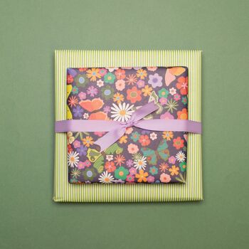 Papier cadeau de Pâques papillons sur une prairie fleurie, 67x48cm, papier recyclé 10