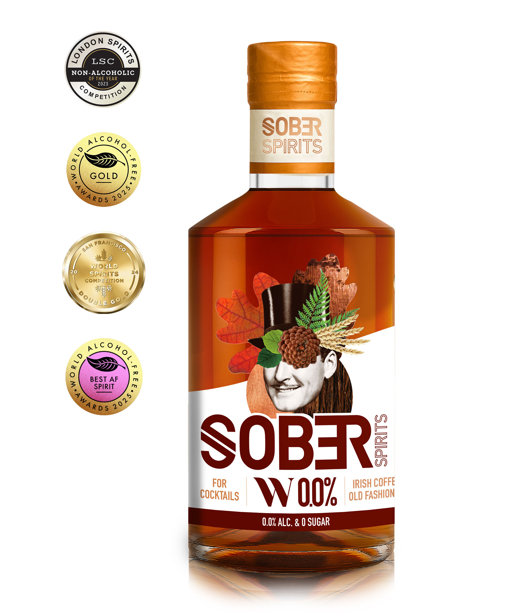 Non-Alcoholic Spirits - Sober Spirits W 0.0% 50cl - Alternative to Bourbon Whiskey