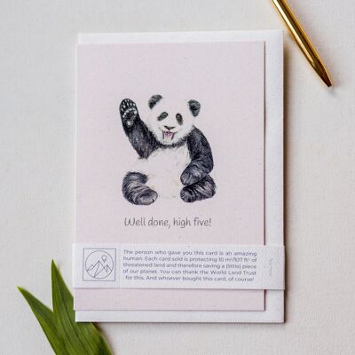 'Gut gemacht, High Five!' Panda-Glückwunschkarte
