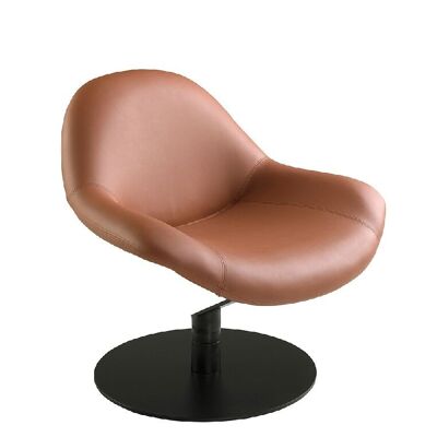 BROWN LEATHER SWIVEL ARMCHAIR 5116