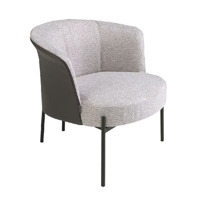 GRAY FABRIC AND DARK GRAY LEATHER ARMCHAIR 5109