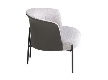 FAUTEUIL TISSU GRIS ET CUIR GRIS FONCÉ 5109 3