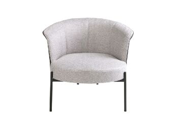 FAUTEUIL TISSU GRIS ET CUIR GRIS FONCÉ 5109 5