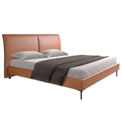 LETTO IN PELLE MARRONE 7158