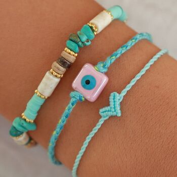 Bracelet coeur Love Ibiza bleu 2