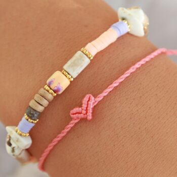 Bracelet coeur Love Ibiza corail 2