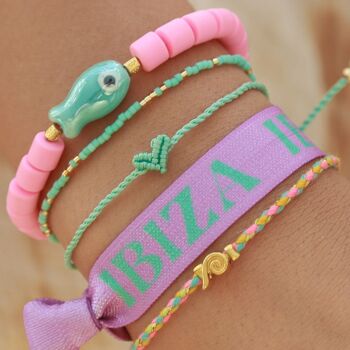 Bracelet coeur Love Ibiza turquoise 3