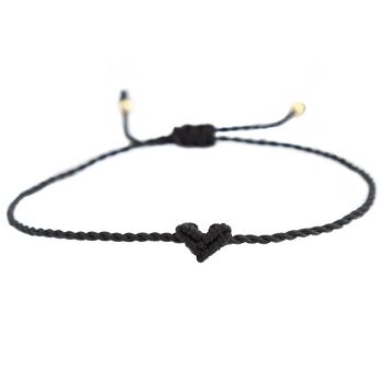 Bracelet coeur Love Ibiza noir 1