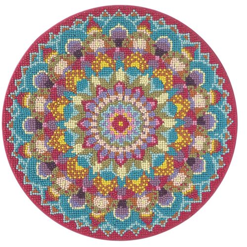 Diamond Painting Pink Mandala, 30 cm, Round Drills