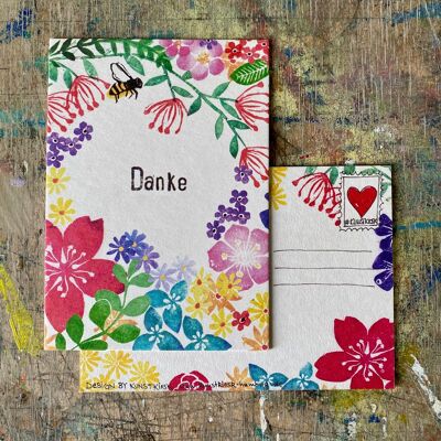 With flowers you say "thank you" - postcard