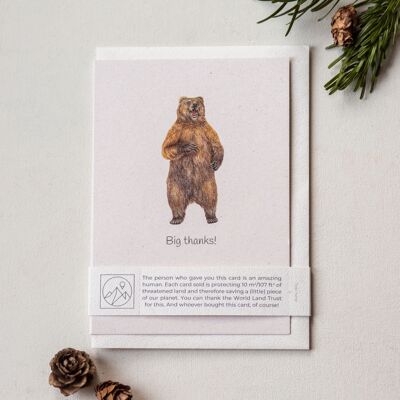 'Big thanks' Bear Give Back Thank You Card