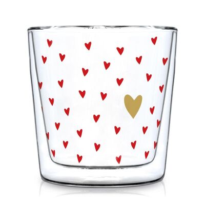 Double paroi Trendglass Little Hearts or véritable