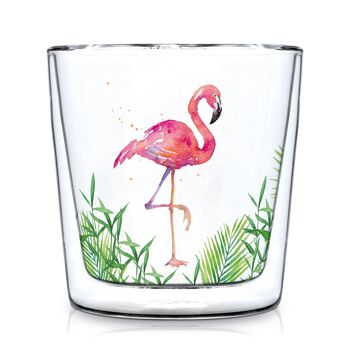 Flamingo tropical à double paroi Trendglass