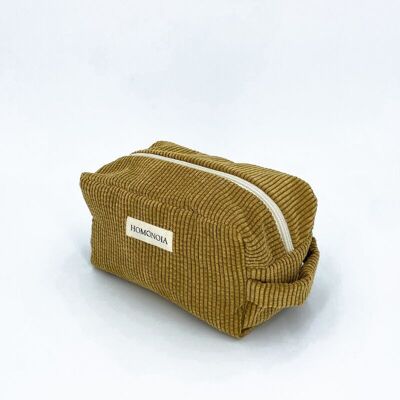 Hazelnut corduroy toiletry bag