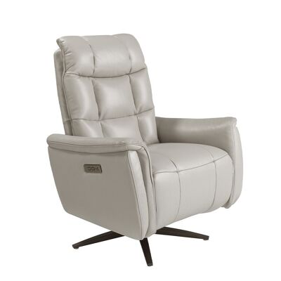 GRAY LEATHER SWIVEL RELAX ARMCHAIR 5114