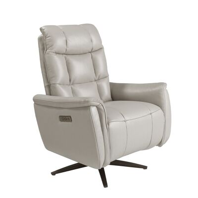 FAUTEUIL RELAX PIVOTANT EN CUIR GRIS 5114