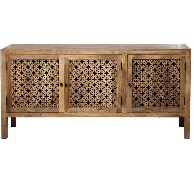 BUFFET EN BOIS DE MANGUIER AVEC 3 PORTES _155X40X75CM ST37613