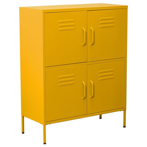 APARADOR METAL 4 PUERTAS AMARILLO 80X35X102CM, ALT. PATAS:15CM ST84287