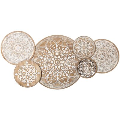 NATURAL CIRCLES WOOD WALL APPLIANCE _130X64X4.5CM ST24364