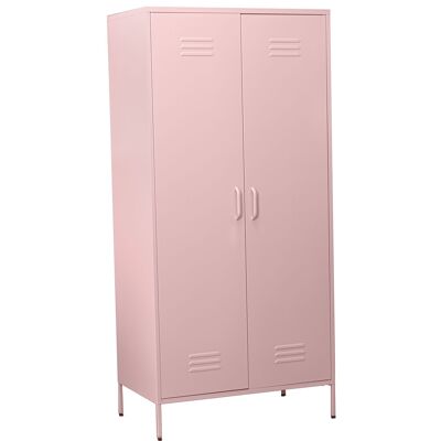 ARMOIRE EN MÉTAL 2 PORTES ROSE 85X50X180CM, HAUTE. PIEDS: 15CM ST84282