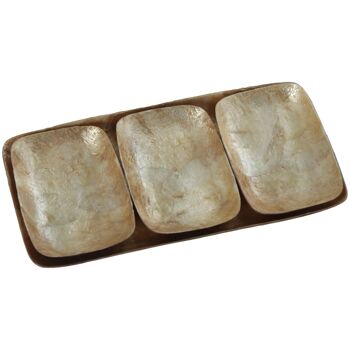 PLATEAU AVEC 3 BOLS NACRE _BDJA.27X14+BOLS 12,5X8CM ST37737 1