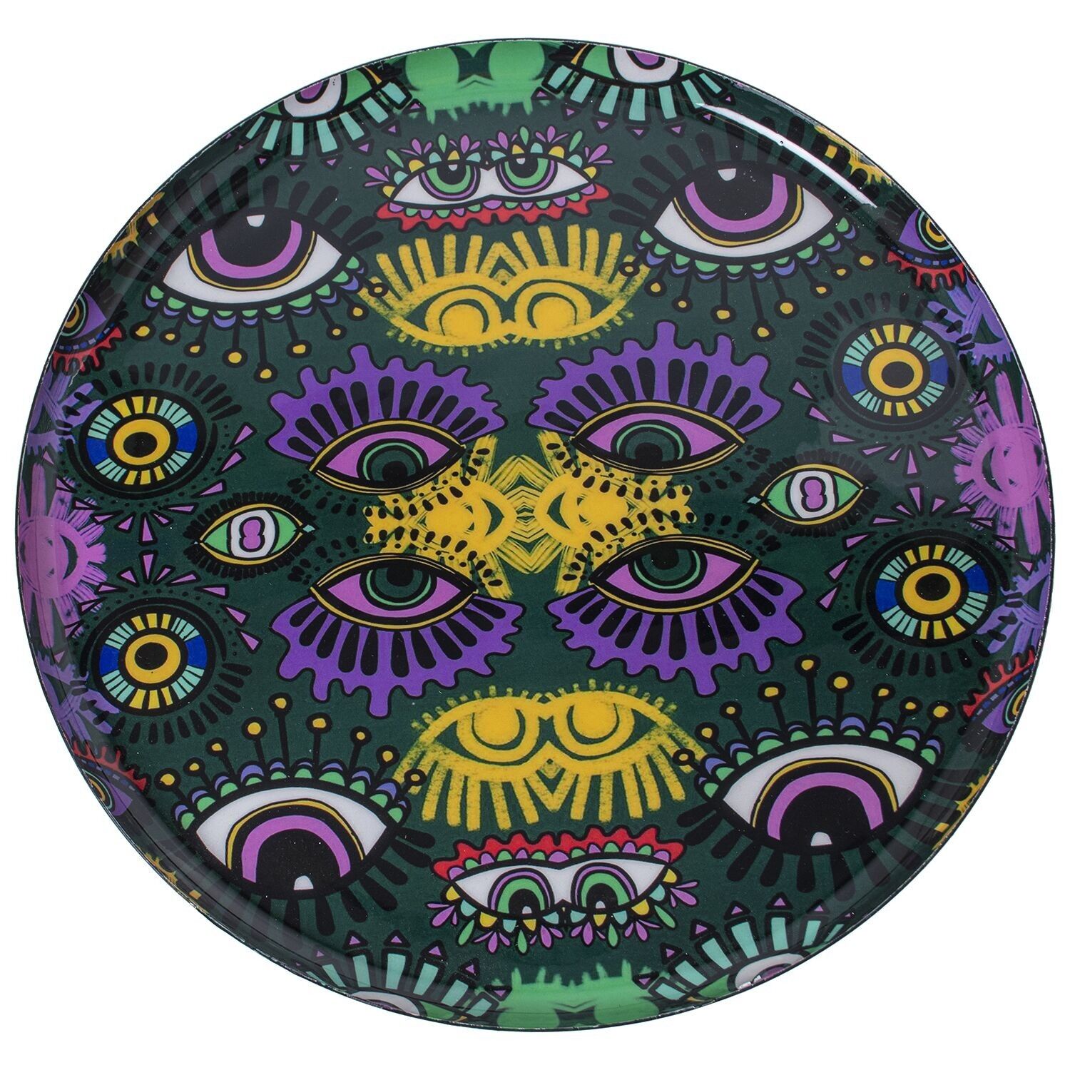 Vassoio in metallo smaltato con occhi, 33x1,5cm, st75836