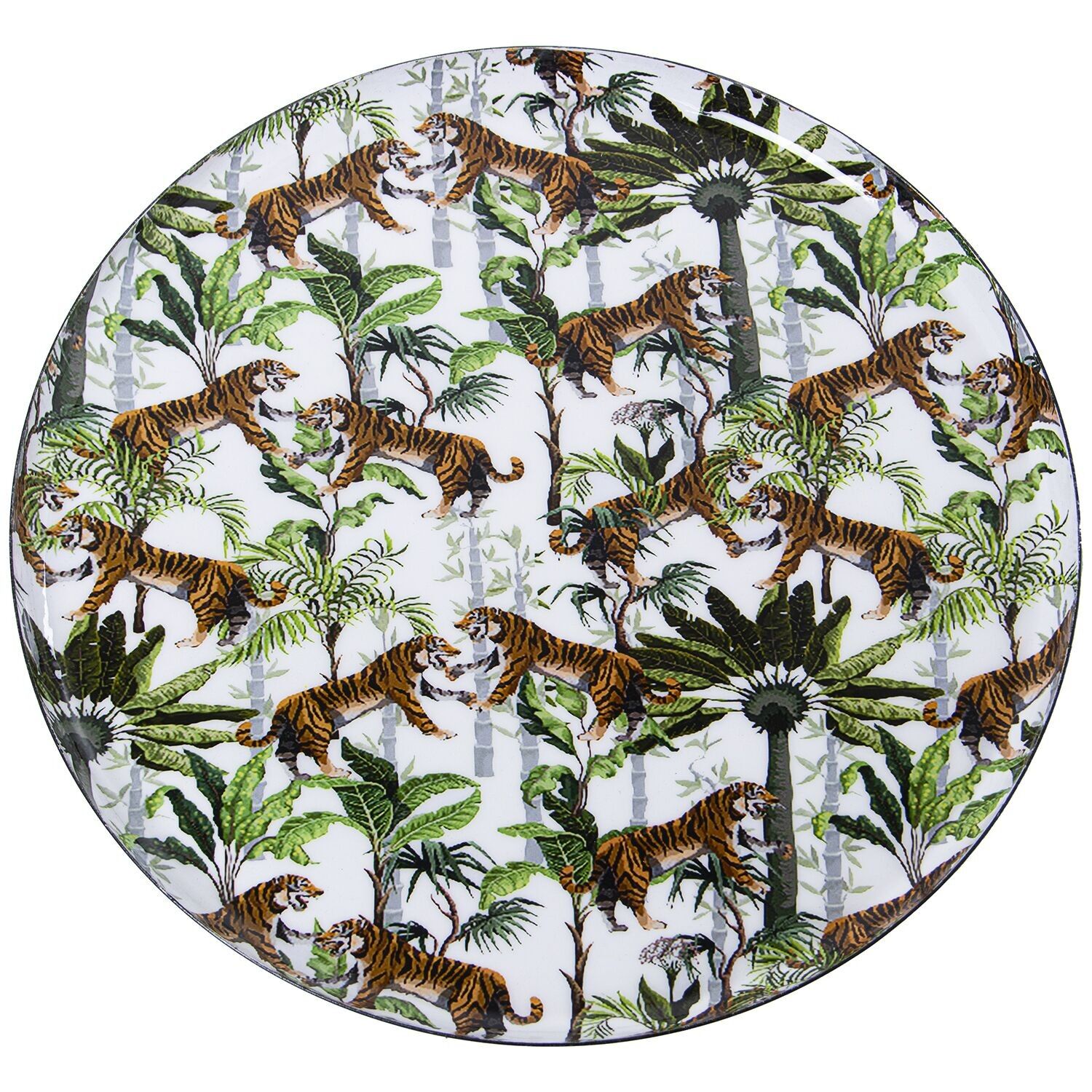 Bandeja metal esmaltado tigres 33x1,5cm st75835