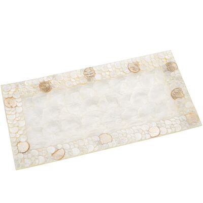 NEAR OF PEARL TABLETT 40X20CM NATUR/HELLBRAUNE KREISE _40X20X1,5CM ST37688