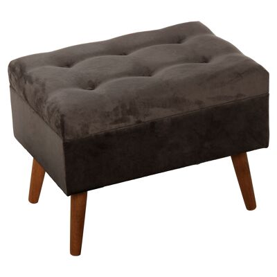 COFFRE PIED DE LIT VELOURS GRIS FONCÉ, MAD LEGS _60X40X45CM, DM/SAPIN/POLY╔STE ST44188