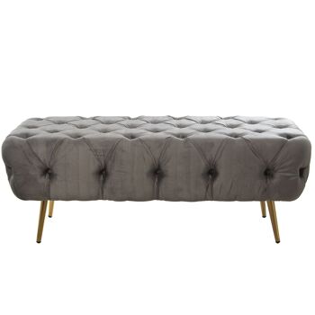 BANQUETTE PIED DE LIT BOIS/MÉTAL/TISSU GRIS 120X50X45CM (DM/FER/POLIES ST49139 2