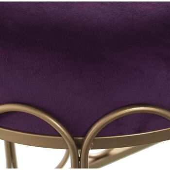 BANC MÉTAL DORÉ VELOURS VIOLET 100X40X47CM ST71734 3