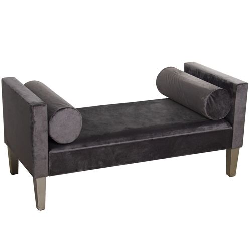 BANQUETA PIE DE CAMA MADERA/TELA GRIS POLIÉSTER 113X53X52CM, ALT.ASIENTO:33CM ST49174