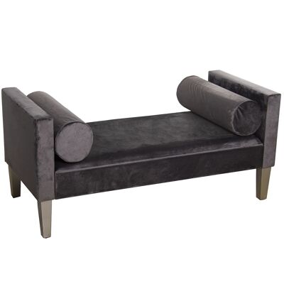 WOODEN/GRAY POLYESTER FABRIC FOOT BED BENCH 113X53X52CM, HIGH.SEAT:33CM ST49174