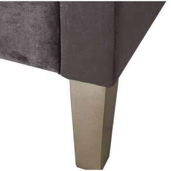 BANQUETTE PIEDS EN BOIS/TISSU POLYESTER GRIS 113X53X52CM, HAUT.SIÈGE:33CM ST49174 3