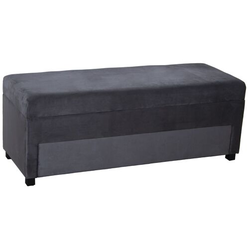 BANQUETA ZAPATERO PIE DE CAMAMADERA/TELA GRIS 120X43X45CM ST49150