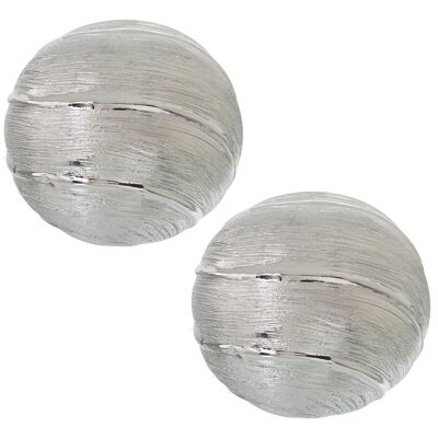 BOULE CERAMIQUE 10CM ARGENT °10CM ST52566