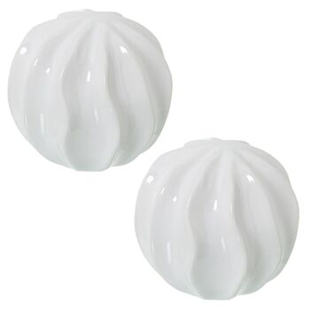 BOULE CÉRAMIQUE 9,5CM BLANCHE °9,5X9CM ST50108 1