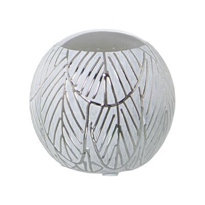 WHITE/SILVER CERAMIC BALL °9CM ST52731