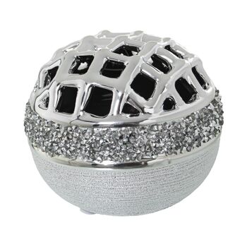 OUVERTURE BOULE CERAMIQUE GRIS/ARGENT °10CM ST52771 1