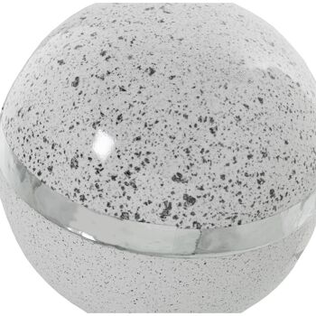 BOULE CÉRAMIQUE ARGENT/BLANC °11CM ST52715 2