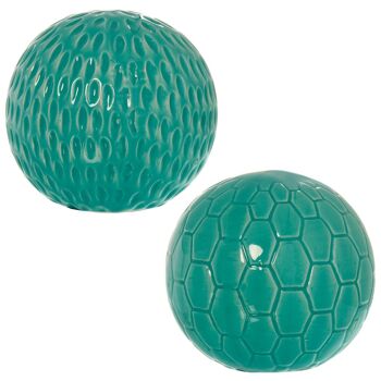 BOULE CÉRAMIQUE VERT MER ASSORTIE _°10CM ST57310 1