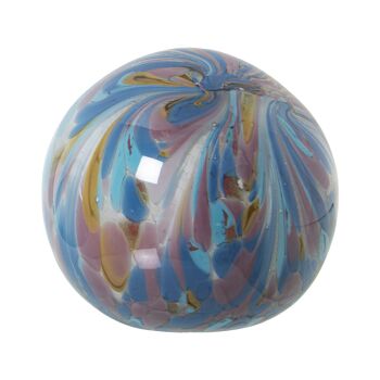 BOULE CRISTAL BLANC/BLEU °10CM ST20174