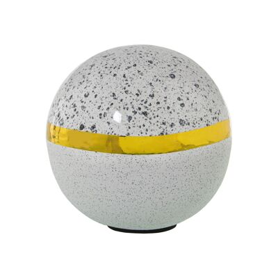 SFERA IN CERAMICA STRISCE ARGENTO/BIANCO/ORO _°11CM ST52726