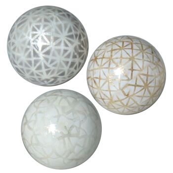 ASSORTIMENT BOULES NACAR DÉCORÉES _°10CM ST37933