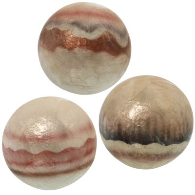 DECO NACAR BALL. ASSORTED PINK WAVES _°10CM ST38979