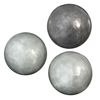 GRAY PEARL BALL ASSORTED TONE _°10CM ST37390